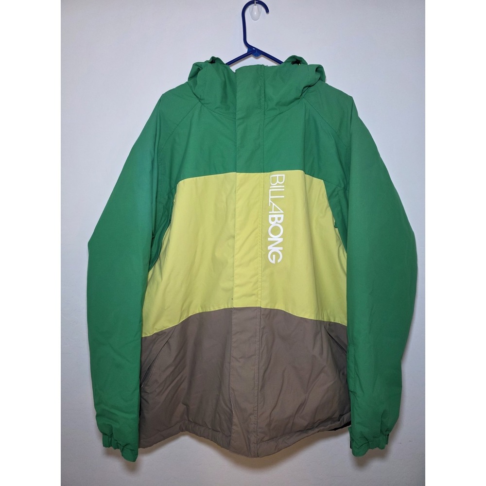 Billabong Bolt 8K Snowboarding Ski Jacket Waterproof Hooded‎ Size XL Green